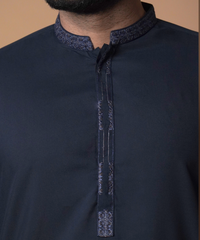 Navy Blue Shalwar Kameez - Traditional Men's Outfit