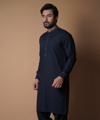 Navy Blue Shalwar Kameez - Traditional Men's Outfit