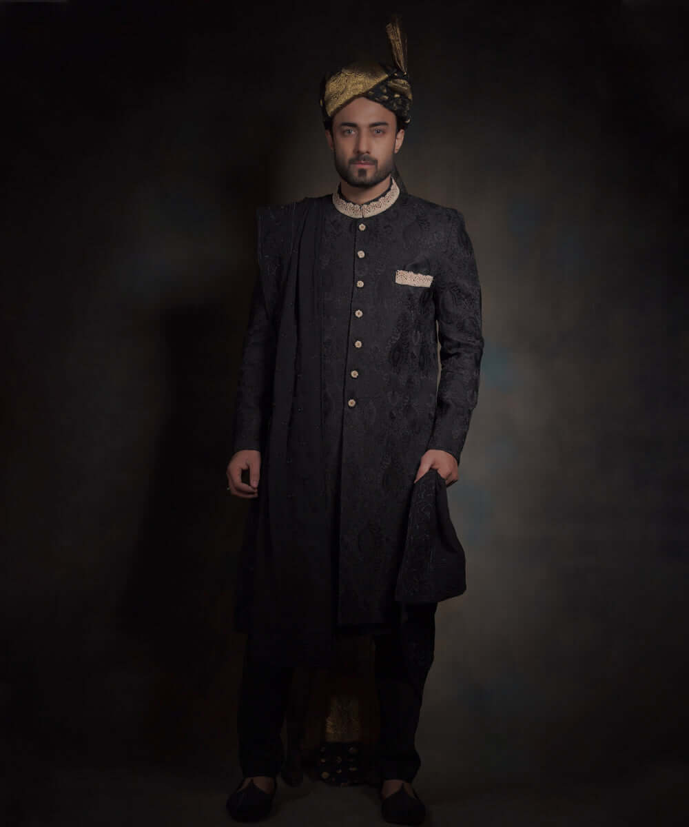 Nawaab Traditional Sherwani by Arsalan Iqbal - Elegant Men's Wedding Wear