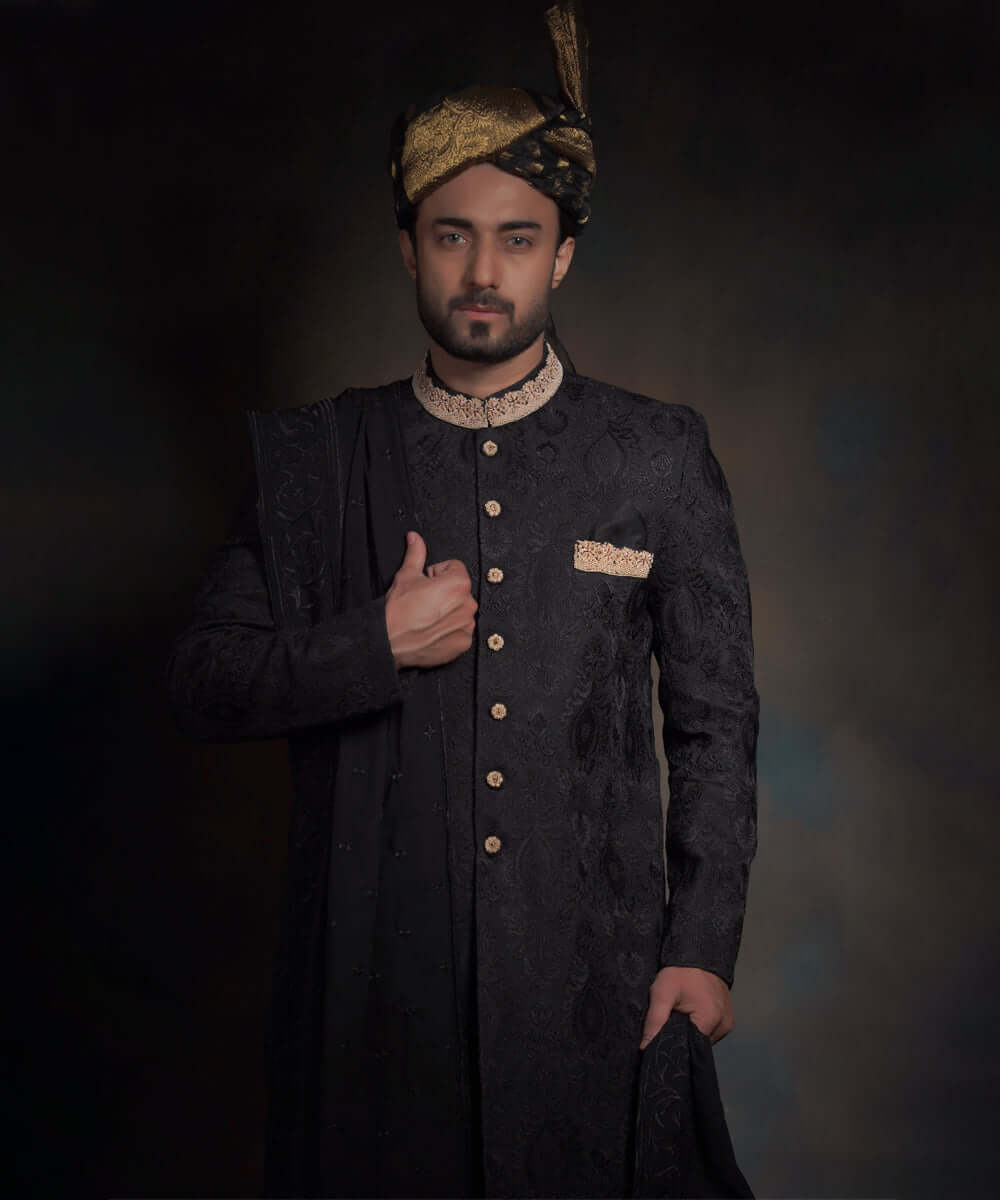 Nawaab Traditional Sherwani by Arsalan Iqbal - Elegant Men's Wedding Wear