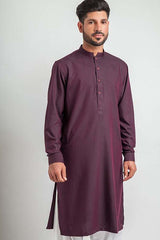 Handwoven Maroon Diamond Lattice Cotton Kurta