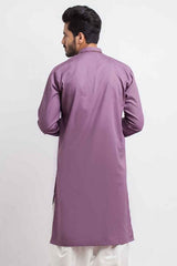 Mens Violet Cotton Kurta