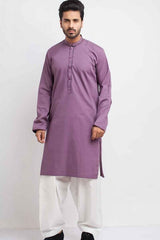 Mens Violet Cotton Kurta