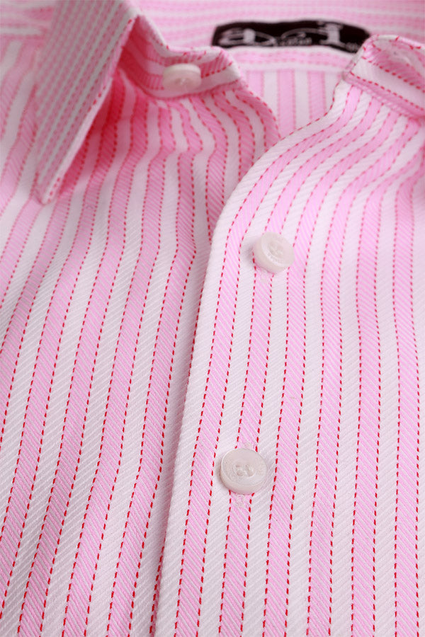 Elegance Pink Striped Formal Shirt