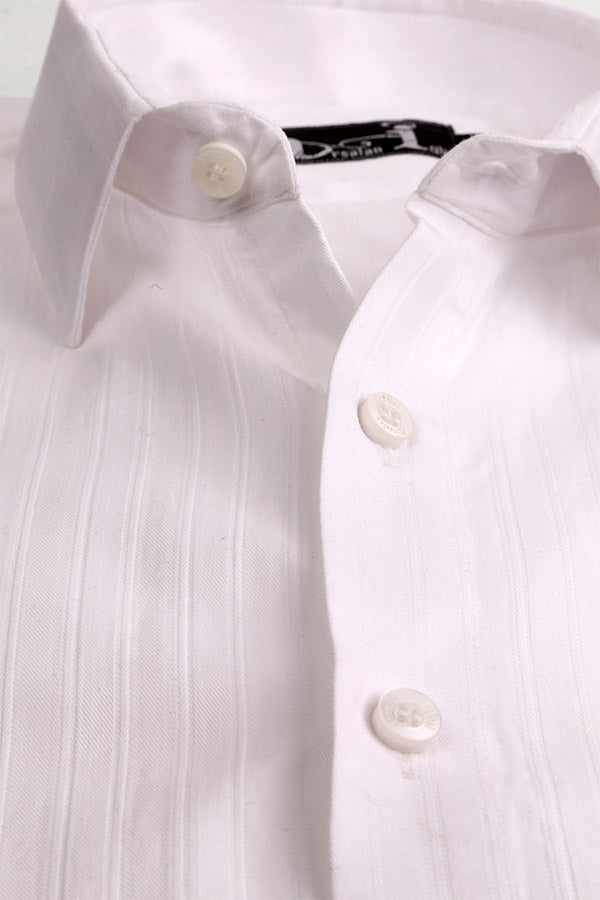White Striped Elegance Formal Shirt