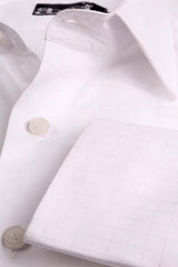 White Box Pattern Slim Fit Shirt