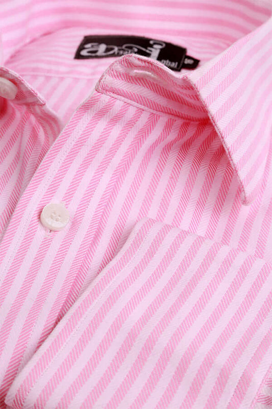 Pink Wide Stripe Formal Shirt