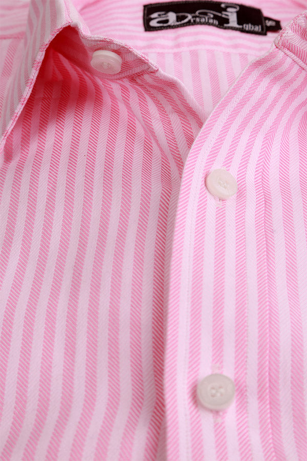 Pink Wide Stripe Formal Shirt