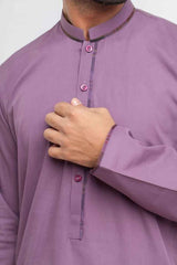 Mens Violet Cotton Kurta