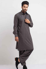 Ash Grey Blended Cotton Shalwar Kameez