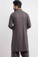 Ash Grey Blended Cotton Shalwar Kameez