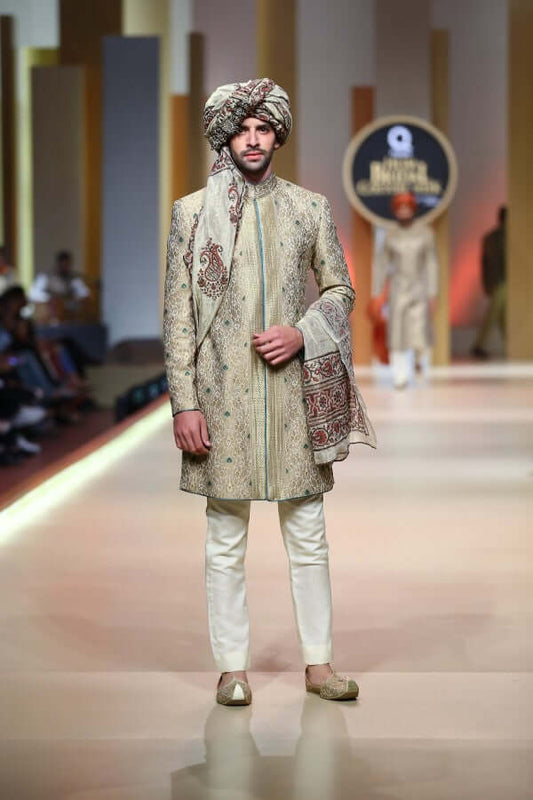 Luxurious Brocade Simple Sherwani - QHBCW '17