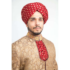 Gold Brocade Silk Form Fitted Sherwani