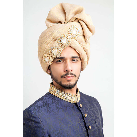 Navy Blue Jamavar Silk Form Fitted Sherwani