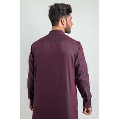 Handwoven Maroon Diamond Lattice Cotton Kurta