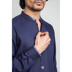 Premium Dark Blue Eid Shalwar Kameez