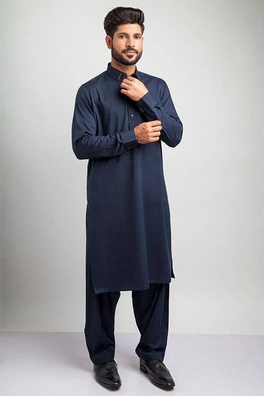 Elegant Midnight Blue Shalwar Kameez