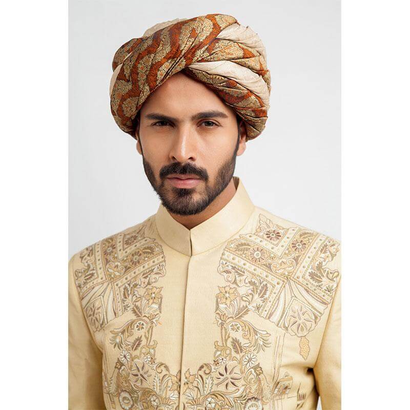 Light Gold Merni Sherwani For men