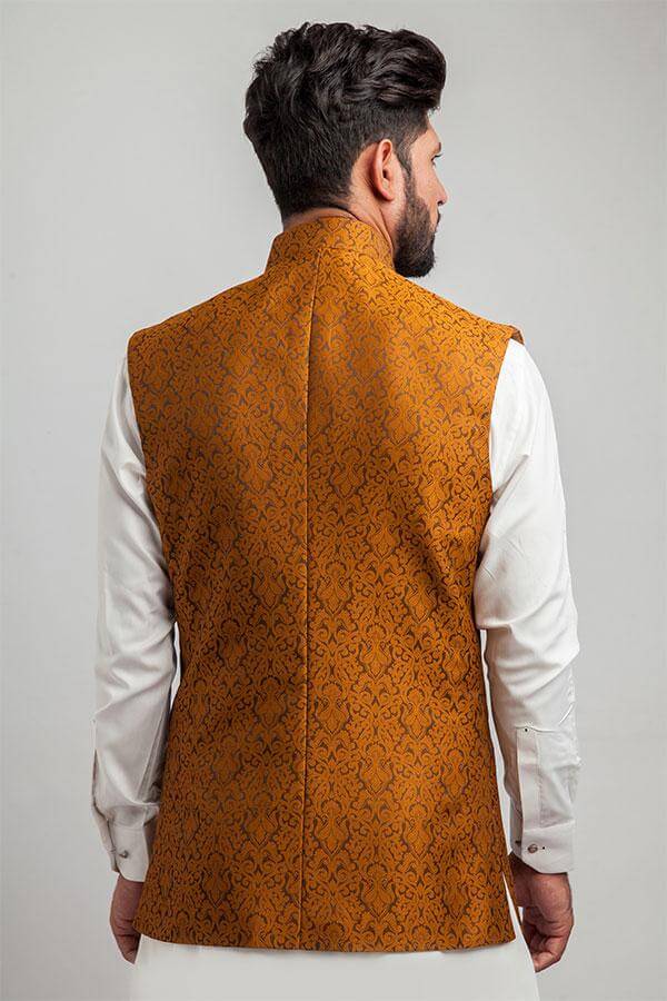 Waistcoat For Men in mustard Color