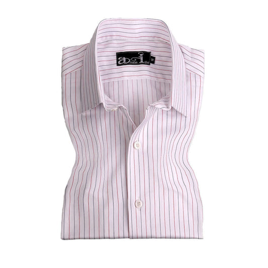 Elegant White Shirt with Black Stripes