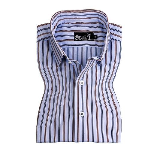 Men's Radiant Blue Multi-Stripe Formal Shirt