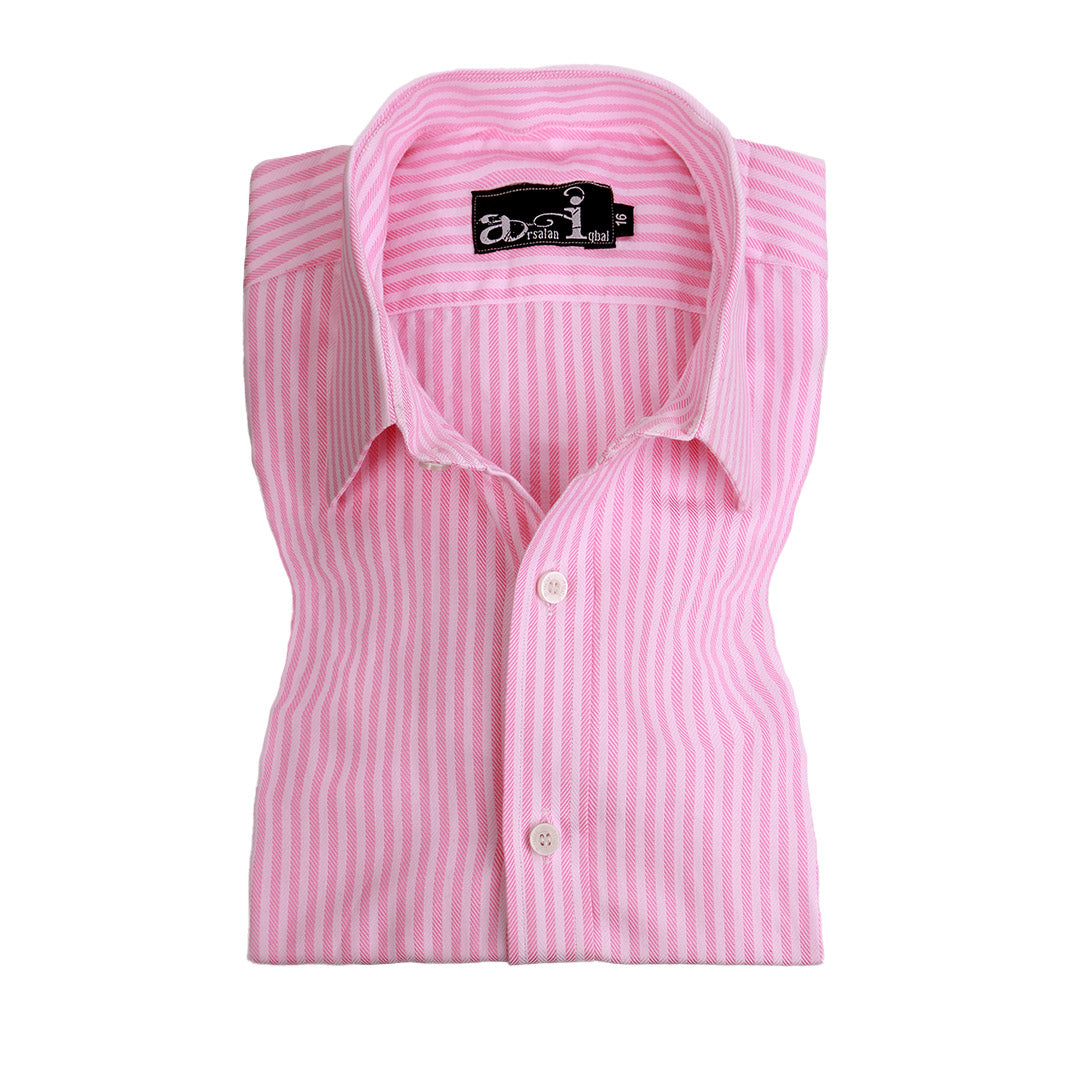 Pink Wide Stripe Formal Shirt