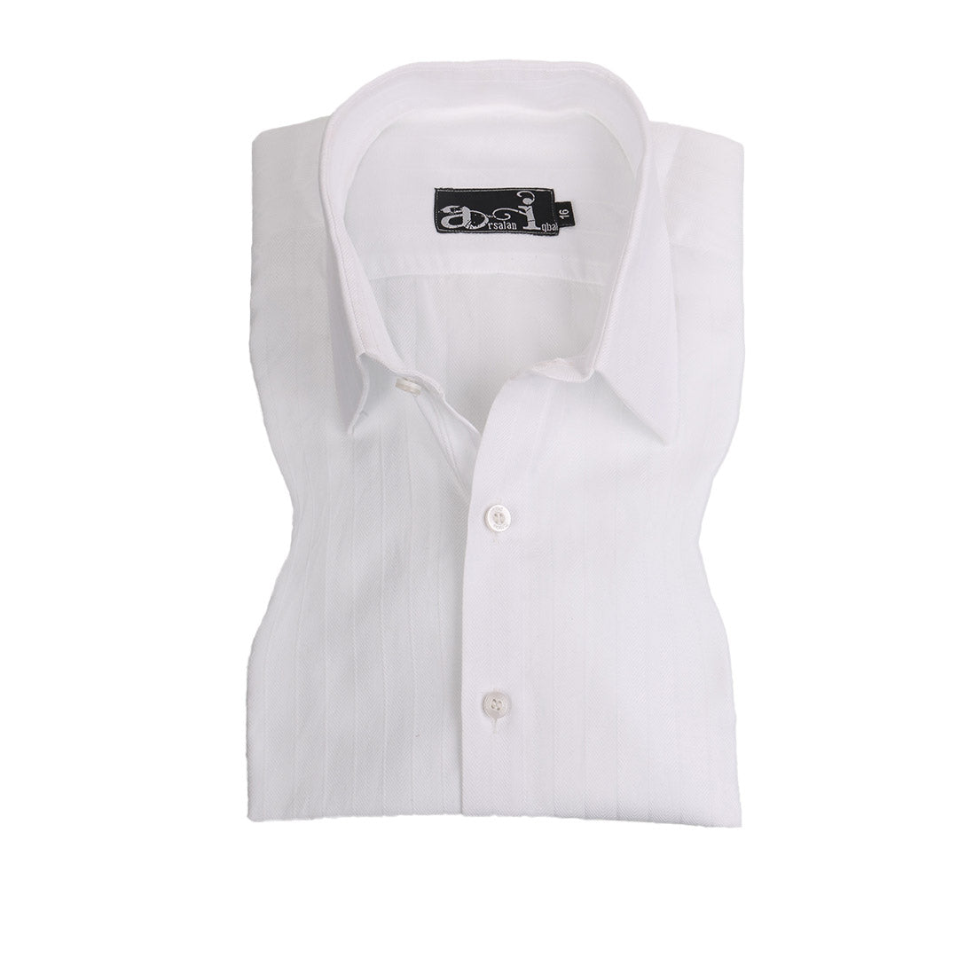 White Striped Elegance Formal Shirt
