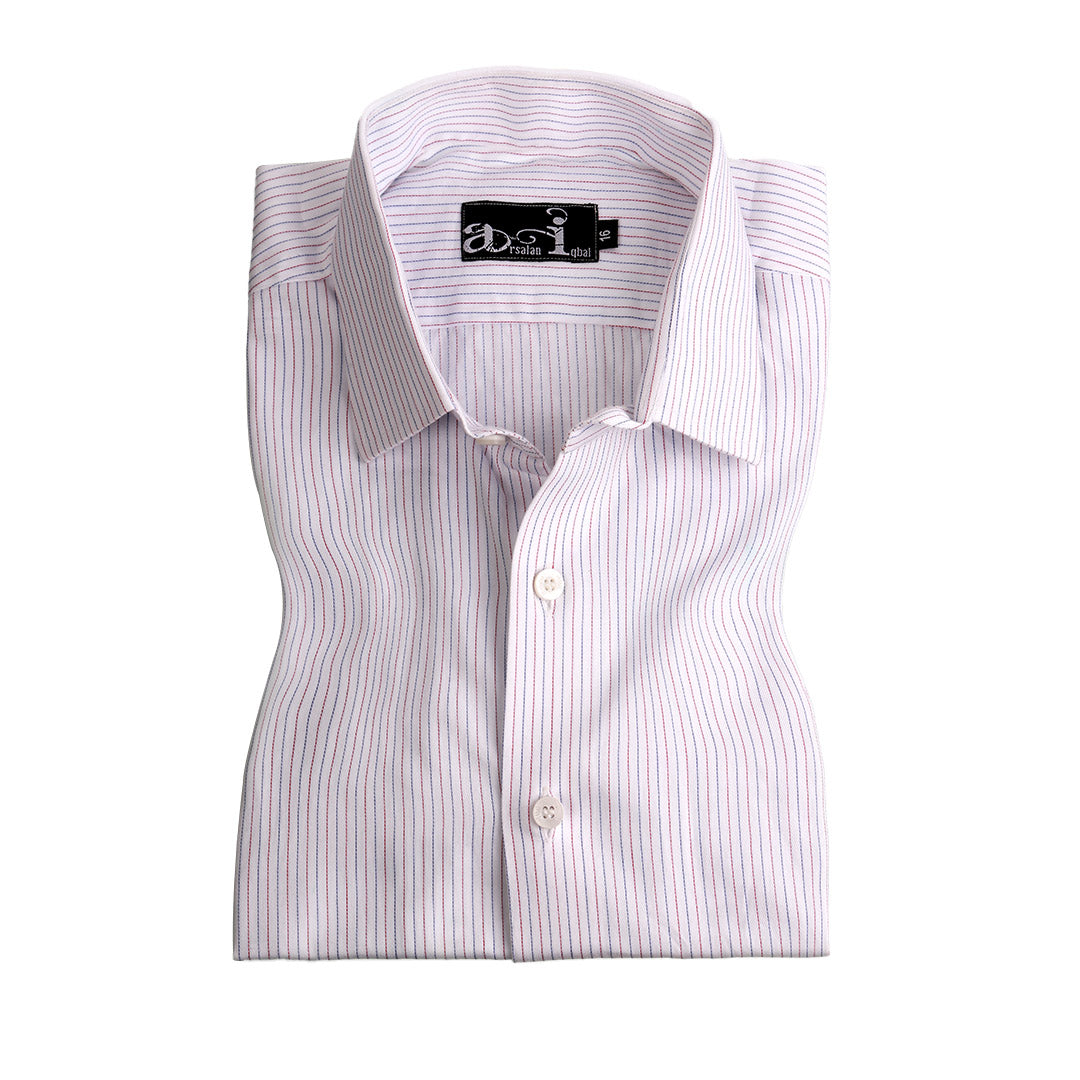Elegant Pinstripe White Formal Shirt