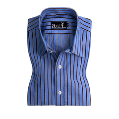 Classic Horizon Blue Striped Formal Shirt