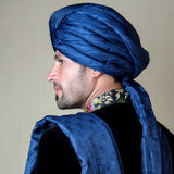 Deep Navy Blue Silk Turban AI-KLH-00041