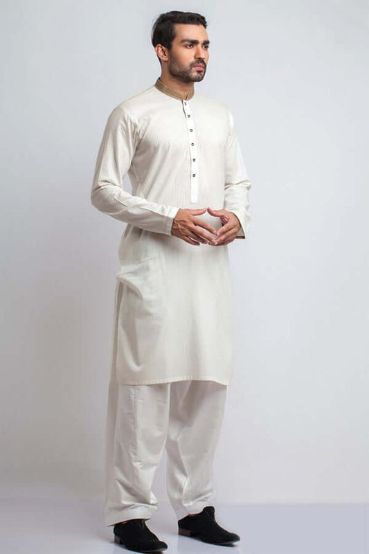 Refined Off-White Cotton Kurta