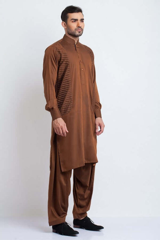 Dark Brown Soft Cotton Shalwar Kameez