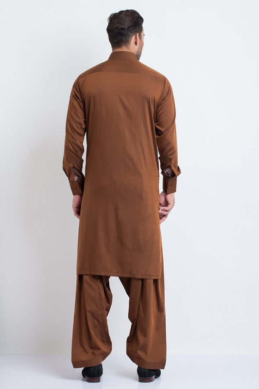 Dark Brown Soft Cotton Shalwar Kameez