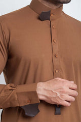 Rust Brown Cotton Shalwar Kameez