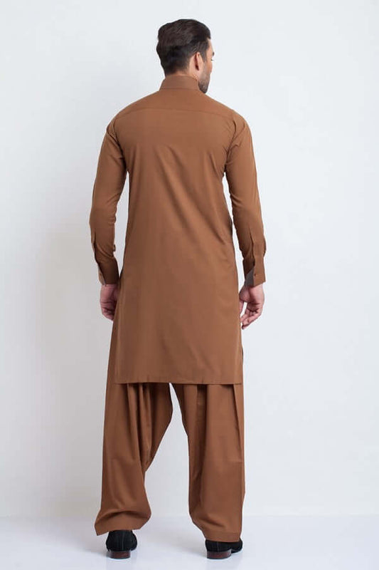 Rust Brown Cotton Shalwar Kameez