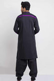 Soft Black Cotton Shalwar Kameez