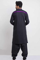 Soft Black Cotton Shalwar Kameez