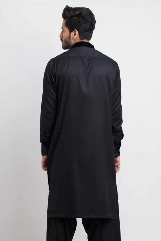 Black Soft Cotton Shalwar Kameez