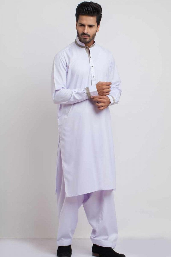 Elegant White Cotton Shalwar Kameez