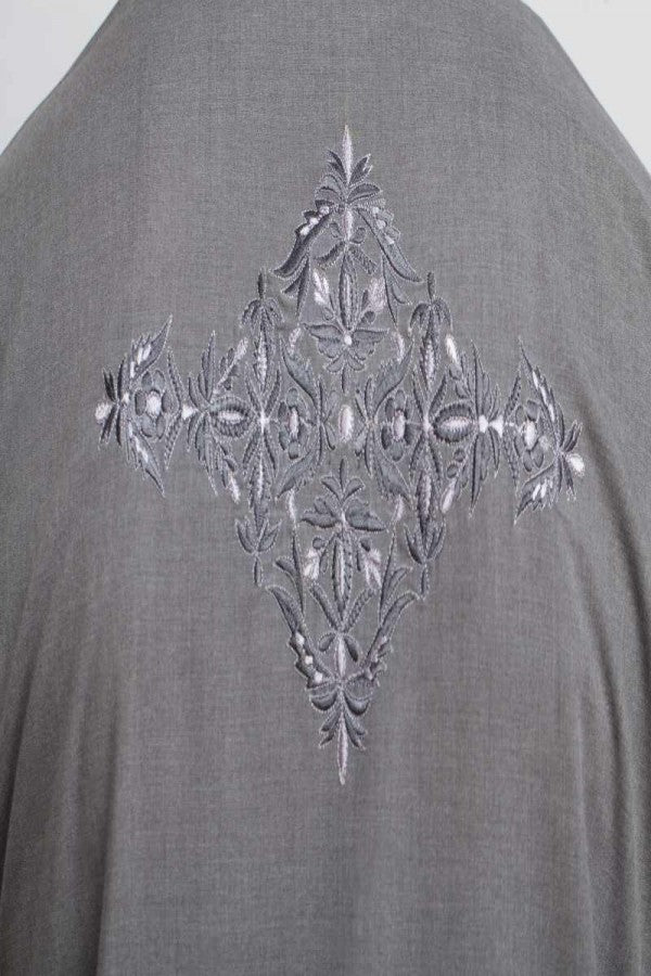 Elegant Grey Shalwar Kameez with Motif Embroidery