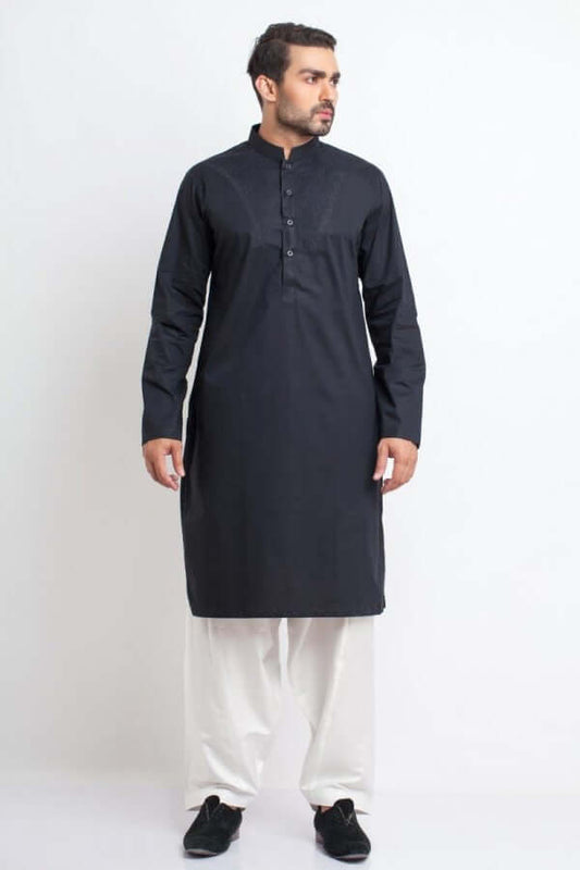 Elegant Black Cotton Kurta for Men