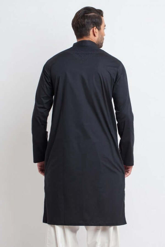 Elegant Black Cotton Kurta for Men