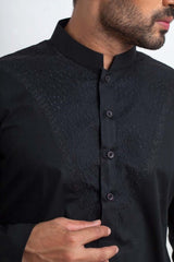 Elegant Black Cotton Kurta for Men