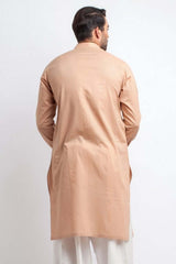 Mellow Peach & Coffee Fusion Cotton Kurta