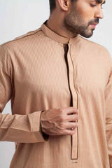 Mellow Peach & Coffee Fusion Cotton Kurta