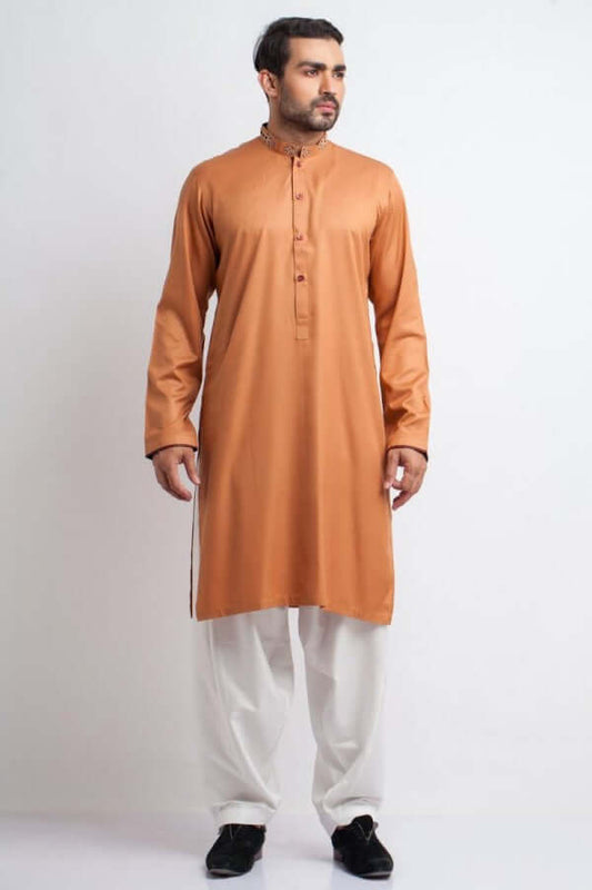 Rustic Lined Fusion Cotton Kurta