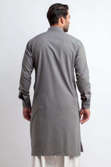 Elegant Lilac Grey Handwoven Cotton Kurta