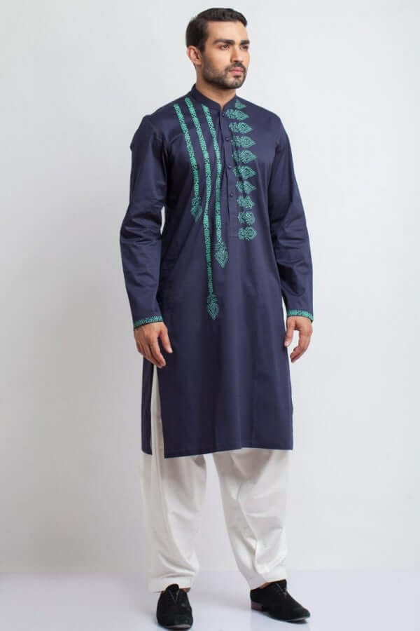 Lilac Blue Cotton Kurta