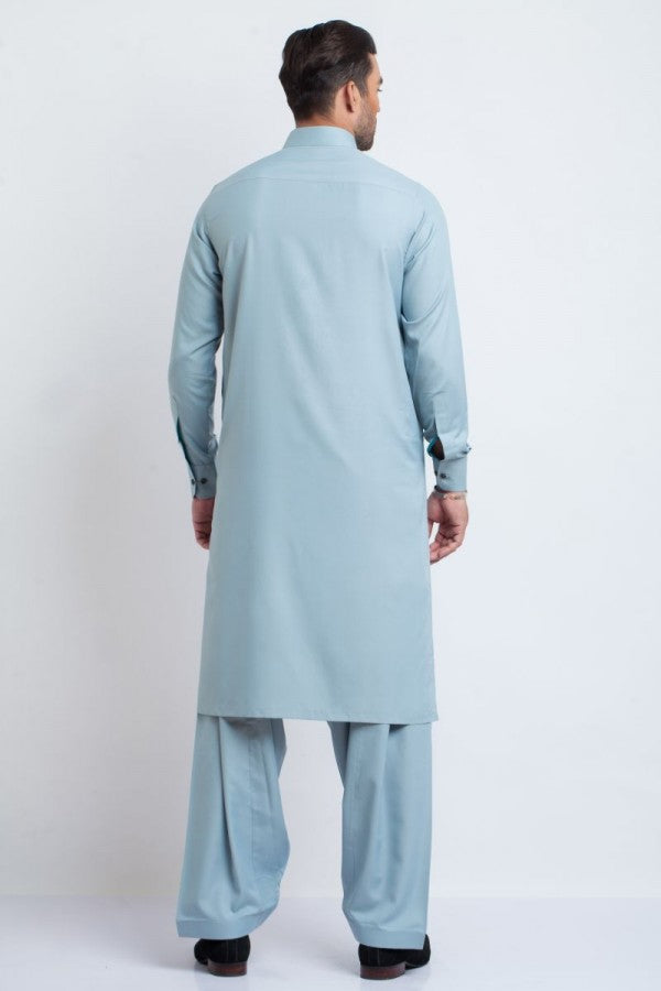 Elegant Blue Embroidered Shalwar Kameez