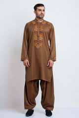 Mustard Embroidered Shalwar Kameez